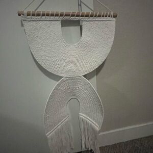 Elegant White Woven Wall Hanging Decor
